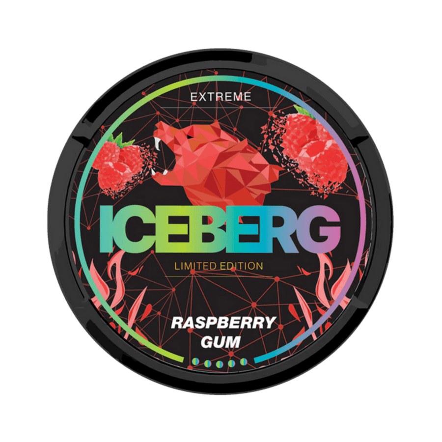 Can of ICEBERG Raspberry Gum - Nicotine Pouches