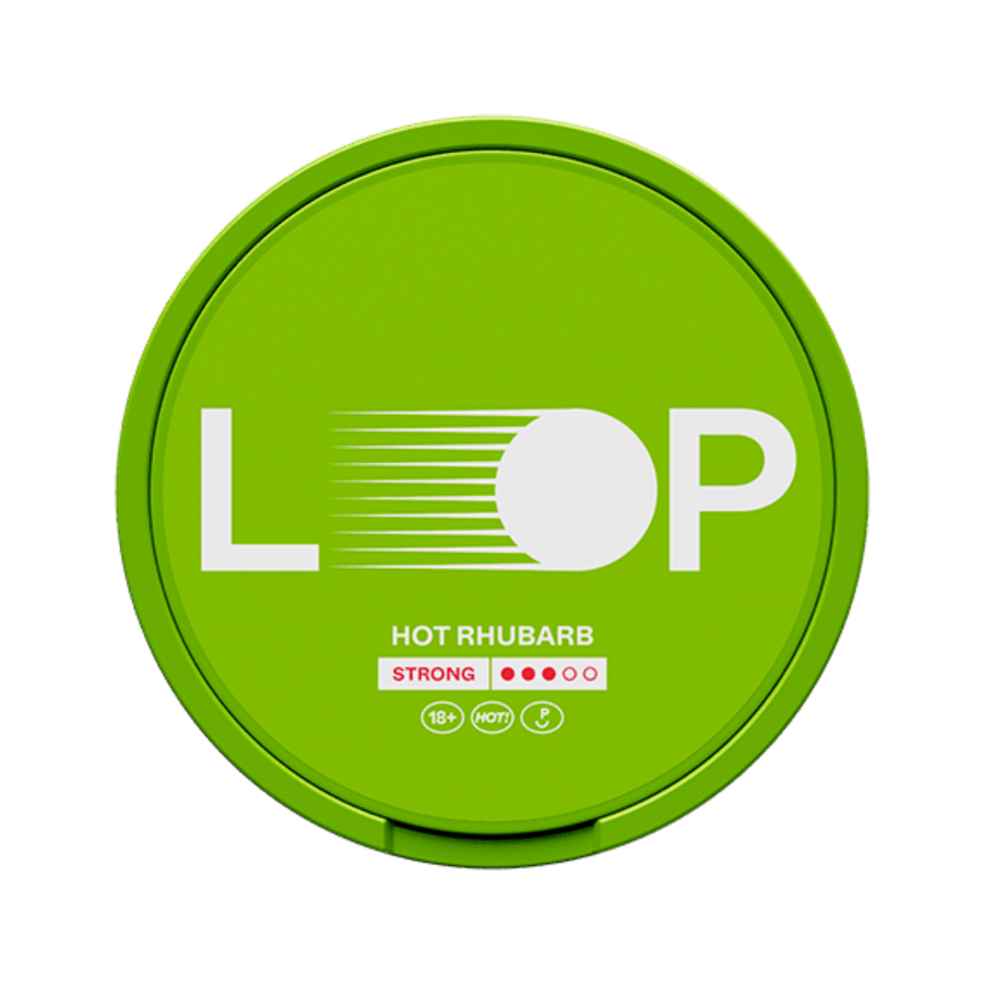 Can of Loop Hot Rhuharb Strong - Nicotine Pouches
