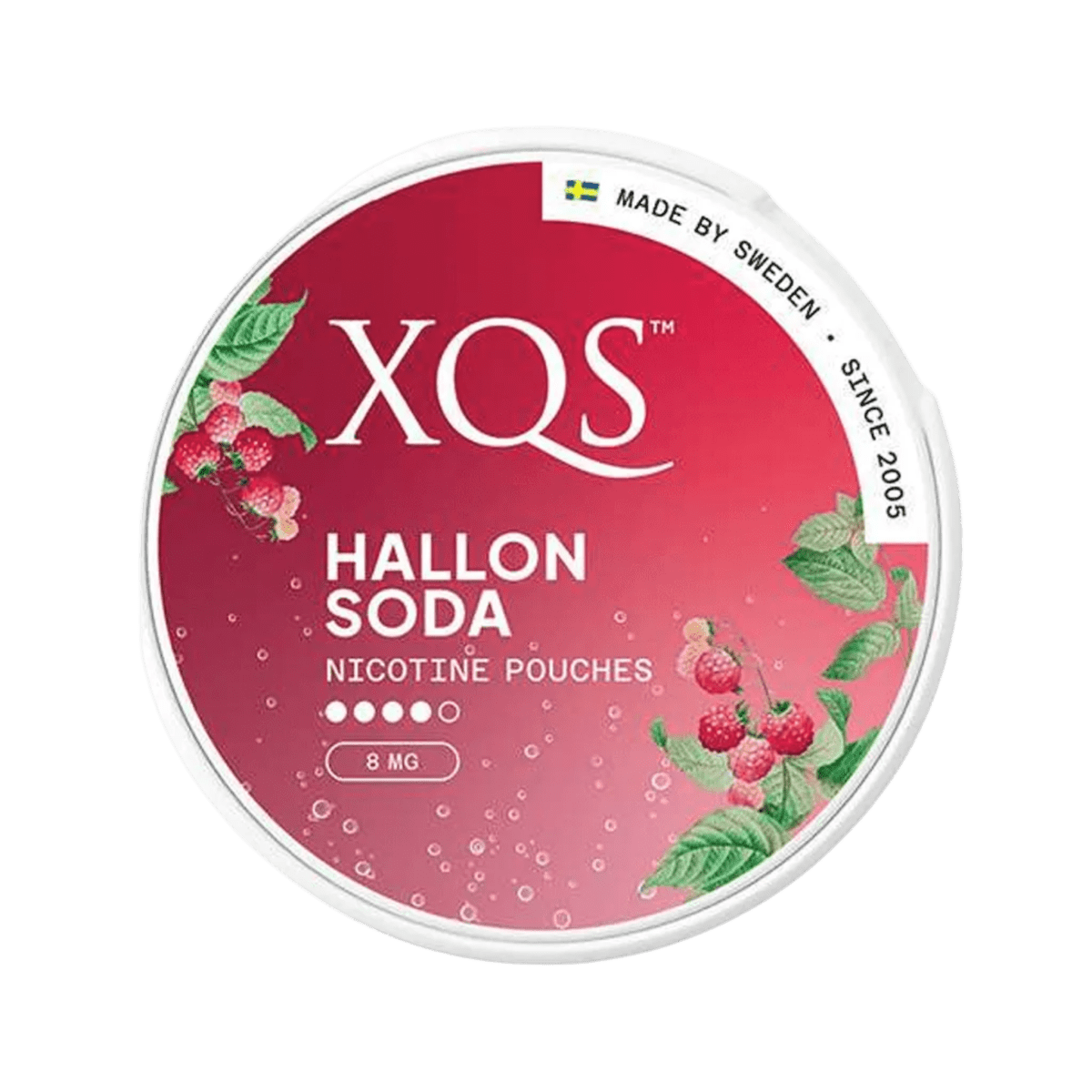 Can of XQS Hallonsoda - Nicotine Pouches